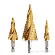 3PC HSS Tin-Coated Spiral Flute Step Drill Set